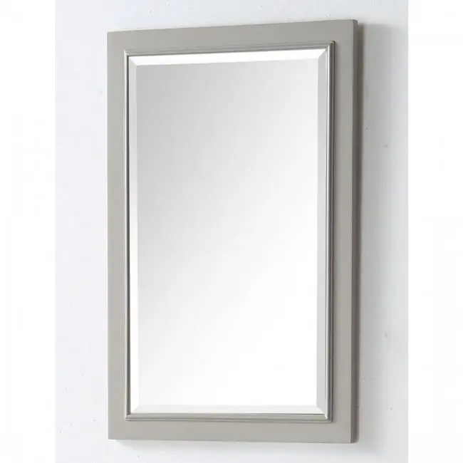 Legion Furniture Lightweight Warm Gray Wood Rectangular Wall Mount Bathroom Mirror - 20x30 in Mirror Glass