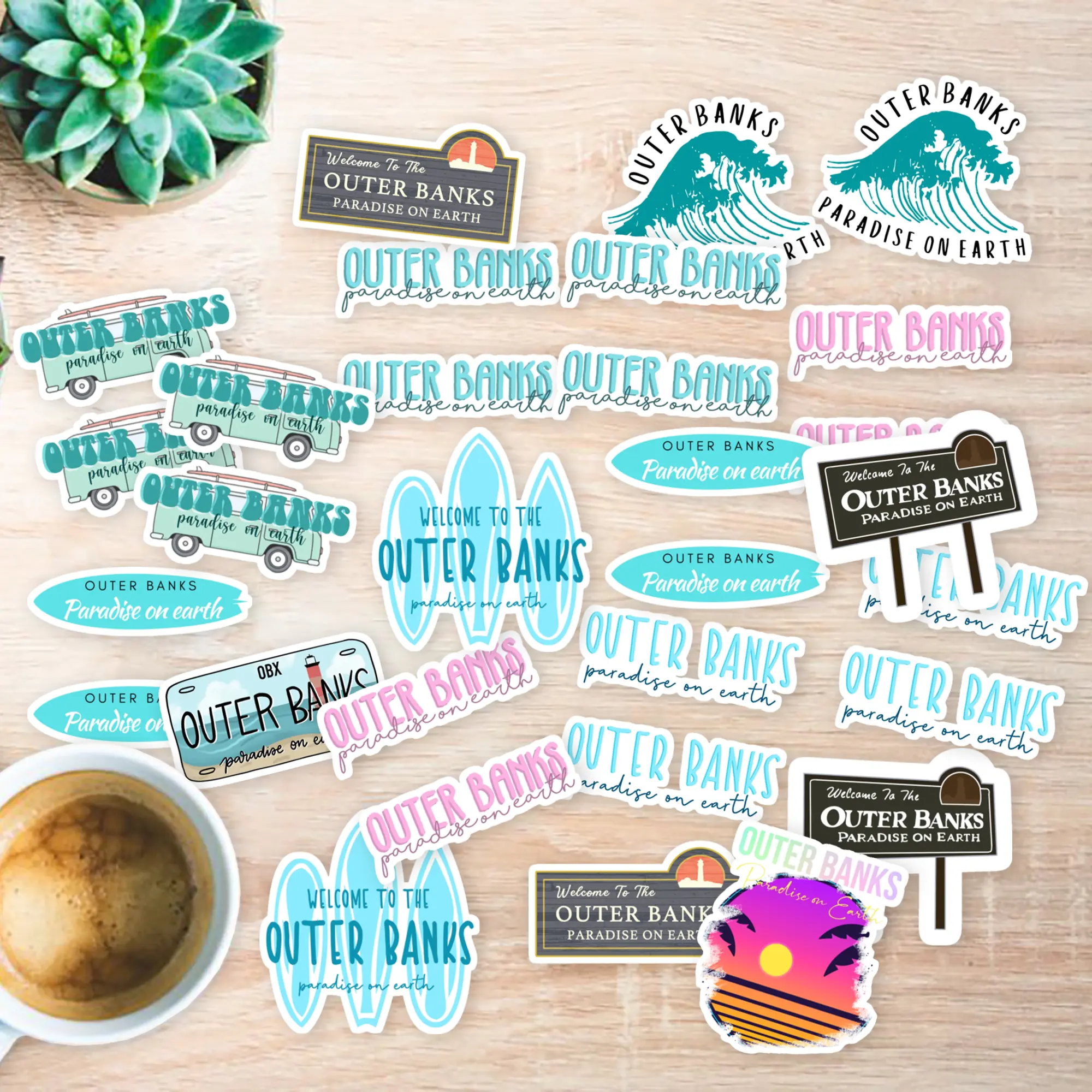 Stickers Pack 20 Pcs Outer Bottle Colorful Banks Luggage Laptop Paradise Waterproof Bumper on Car Skateboard Earth Aesthetic Bike Water Guitar Vinyl