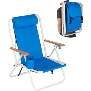 【Summervibes】Ubesgoo Folding Beach Chair Adjustable Headrest w/4 Flexible Tilt Angle, Cup Holder Portable High Strength Cleanable Fabric, for Sand Camping Lawn Concert Travel Festival