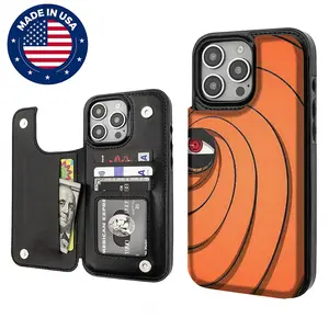 Anime Rinnegan Eye Naruto Aesthetic Design Pattern Casing For  Iphone 17 16 15 14 13 12 Plus Pro Max Samsung 22 23 24 25 Flaunt Mobile Phone Case TPU Pu Leather Card Holder Drop Protection Shockproof Protector Anti-scratch Stylish Smartphone Cover