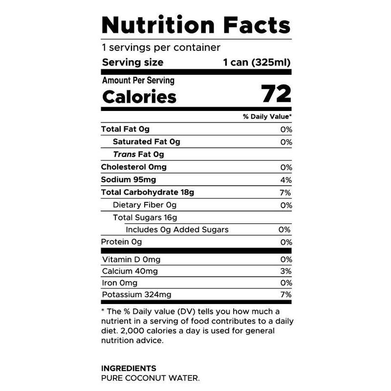 Case of 12 Cans Perfect Coconut Water Beverage