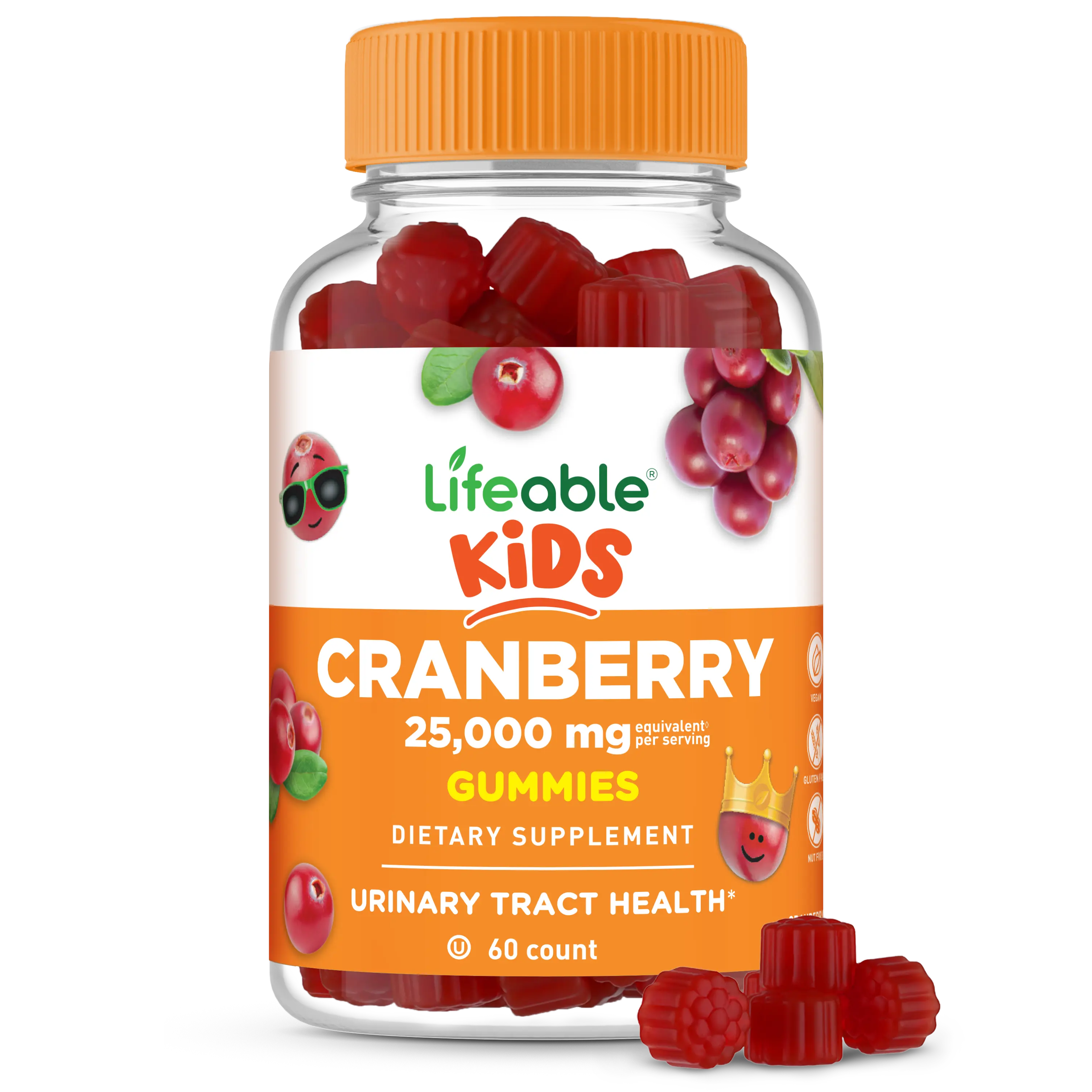 Lifeable Kids Cranberry Gummies, 25000 mg, 60 count