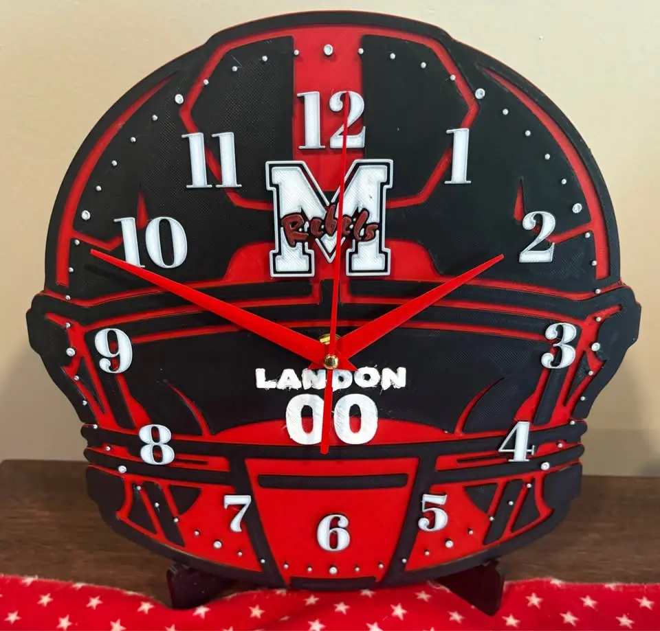 CUSTOM 3D-PRINTED Maryville High School WALL CLOCK With Display Stand
