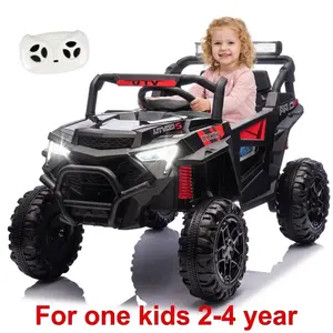 Kids' 24V 400W UTV Ride-On Electric Car for 2-4 Years, 4-Wheel Suspension, LED Lights, Portable Handle, Advanced Center Panel (USB, MP3, Music, Bluetooth Audio, Power Display), Parental RC, Children's Day Gift