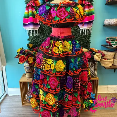 long sleeve mexican dress Diana Floral Embroidered Dress- Vestido Mexicano Bordado Each dress is like a one Mexican Dress for Women Traditional