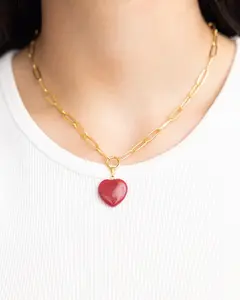 Susan Shaw Cherry Red Heart Necklace