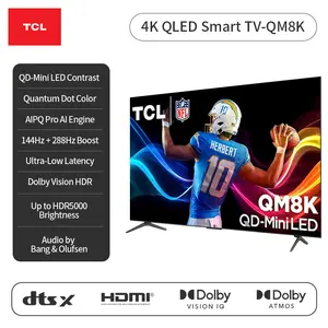TCL QM8K Series 4K QD-Mini LED Smart TV with Google TV| New Halo Control System, ZeroBorder, Local Dimming Ultimate & High Brightness Ultimate, Audio by Bang & Olufsen | 65"–98"