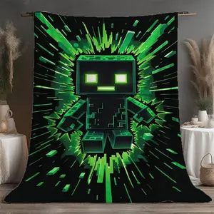 1pcs Creep Explosion Print Flannel Blanket, Ultra Soft Comfortable, Perfect for Naps and Camping, All-Season Use