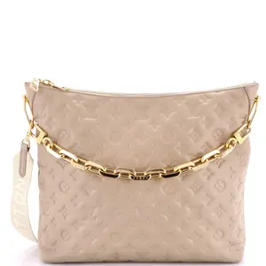 Pre-owned Louis Vuitton Leather Shoulder Bags Coussin Hobo Monogram Embossed Lambskin MM by Rebag