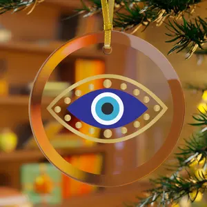 Evil Eye Glass Ornament, Christmas Gift, Christmas Tree Ornament, Home Decor
