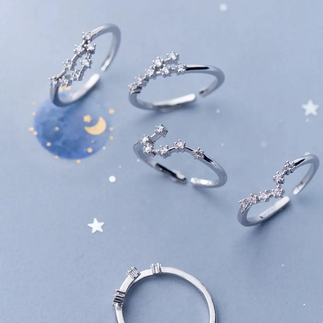 Zodiac Constellation Adjustable Ring for Women - Fashion Accessory
