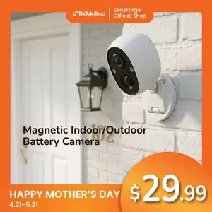 2.5K Security Battery Camera, Dual-Band WiFi, Free AI Human & Pet Detection, 2-Day Cloud + 32GB SD Storage, Spotlight Color Night Vision, Magnetic Mount, Optional AI + Storage Upgrade  Monitoring Safety Protective
