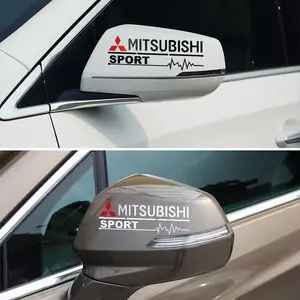 Car Styling Car Badge Body Rearview Mirror Stickers Decal for Mitsubishi Outlander Lancer 10 9 EX ASX RALLIART Eclipse Pajero L200 Colt EVO Competition