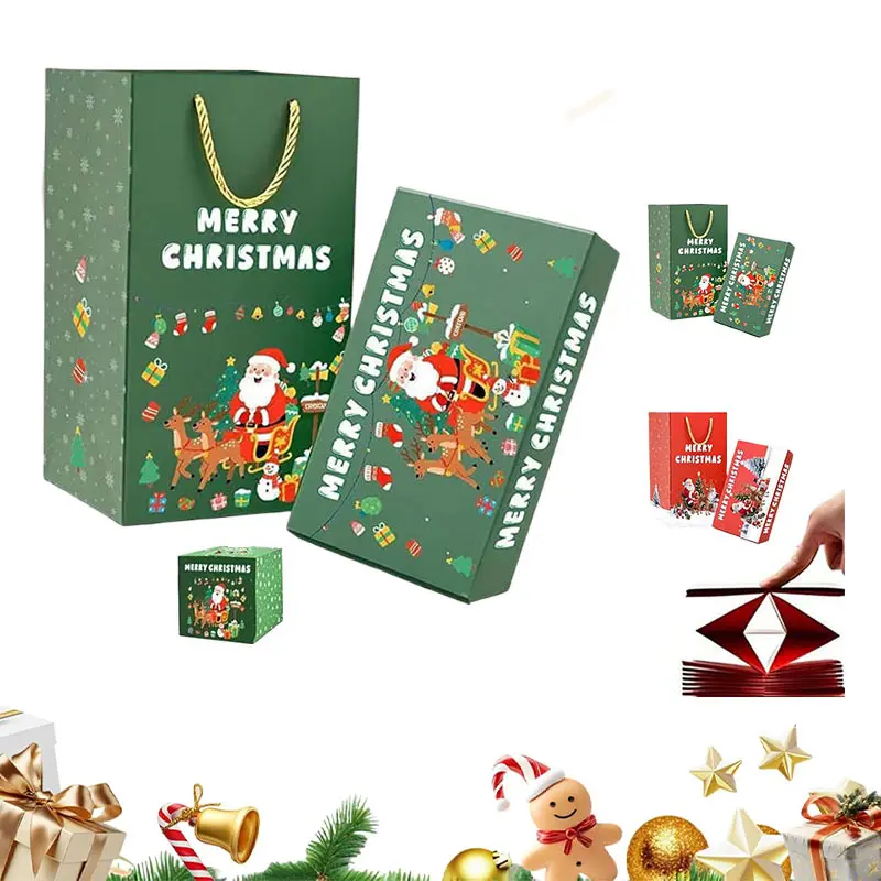 Christmas Surprise Gift Box, Pop-Up Foldable Cash Surprise Box, Unique Christmas cash gift pop-up box, Creative Birthday Anniversary Folding Jumping Box