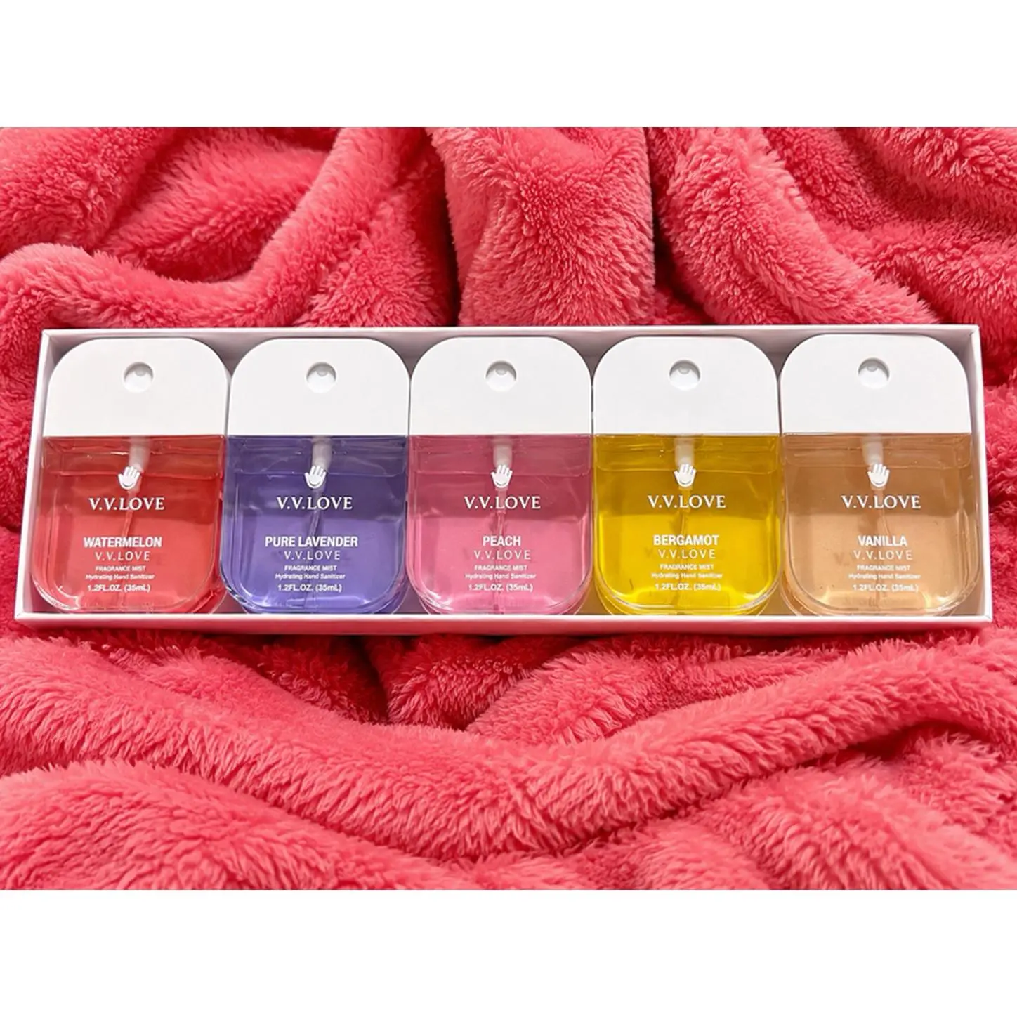 V.V. Love Fragrance Set - Watermelon, Pure Lavender, Peach, Bergamot, Vanilla - 5-Piece Collection for Aromatic Enjoyment