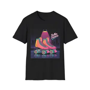 Retro Roller Skating T-Shirt, Fun Gift for Skaters, 80s Aesthetic Tee, Roller Dreams Shirt, Unisex Softstyle Top