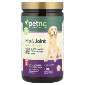 petnc NATURAL CARE Hip & Joint Daily Health, Level 4, For Dogs, Liver, 150 Chewables