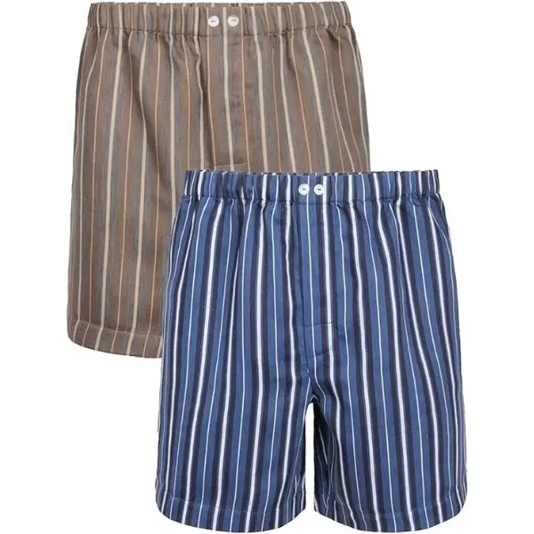 Encanto Linen Cotton Woven Boxer Shorts 2-Pieces Crafted in Europe