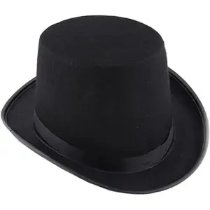6" Black Felt Top Hat - Magician or Snowman Costume Accessory