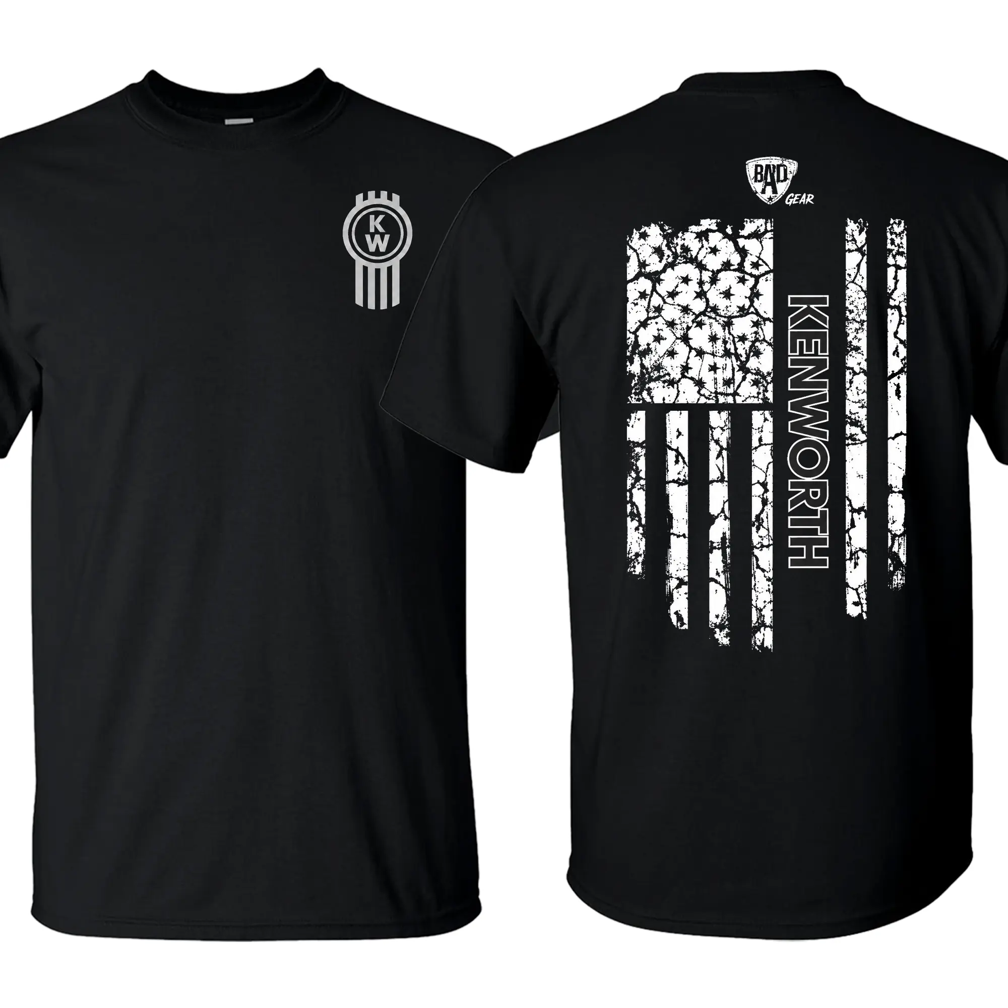 PC Kenworth American Flag Hoodie, Vintage Trucking Graphic Pullover, Double‑Sided Big Rig Apparel, Unisex Warm Hoodie for Men and Women, 50/50 Cotton Blend