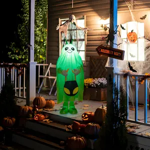 Halloween Candy Grabber Decoration, LED Lighted Standing Ghost Figure, Battery Operated, Alien Design, Perfect for Yard, Porch, Living Room Decor