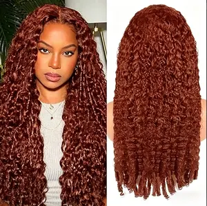 Beginner Friendly Wear Go Wig Natural Curly Wig 33 # reddish brown wig