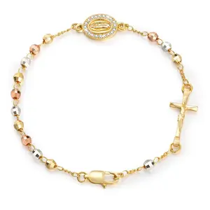 Virgin Mary Rosary Bracelet for Women Catholic Crucifix Cross Bracelet Baptism Confirmation First Communion Christian Gift