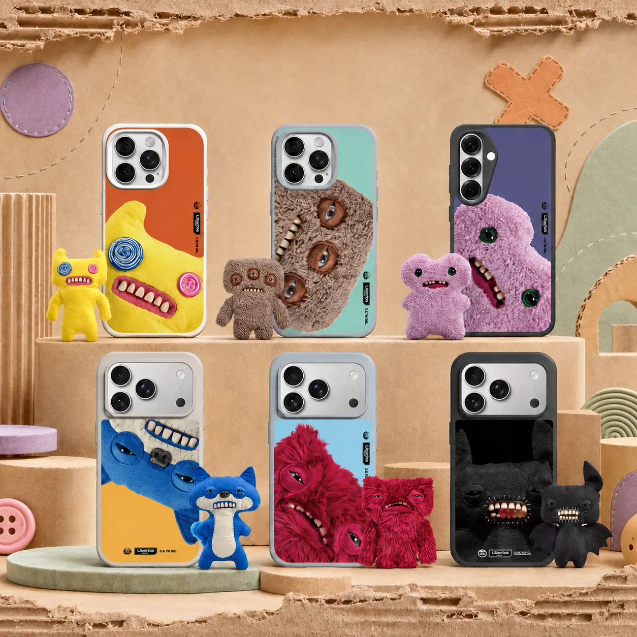 Cute Fuzzy Monster Phone Case, 3D Plush Cartoon Protective iPhone Case, Soft Shockproof Cover, Cartoon case Compatible With iPhone 11 -17, Samsung S24 - S26