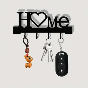 Humwam 1 Pc Modern Metal Key Hook, Drill-Free Wall Mount Organizer, Practical Key Hanger for Entryway, Multi-Functional Hook for Keys & Small Gadgets