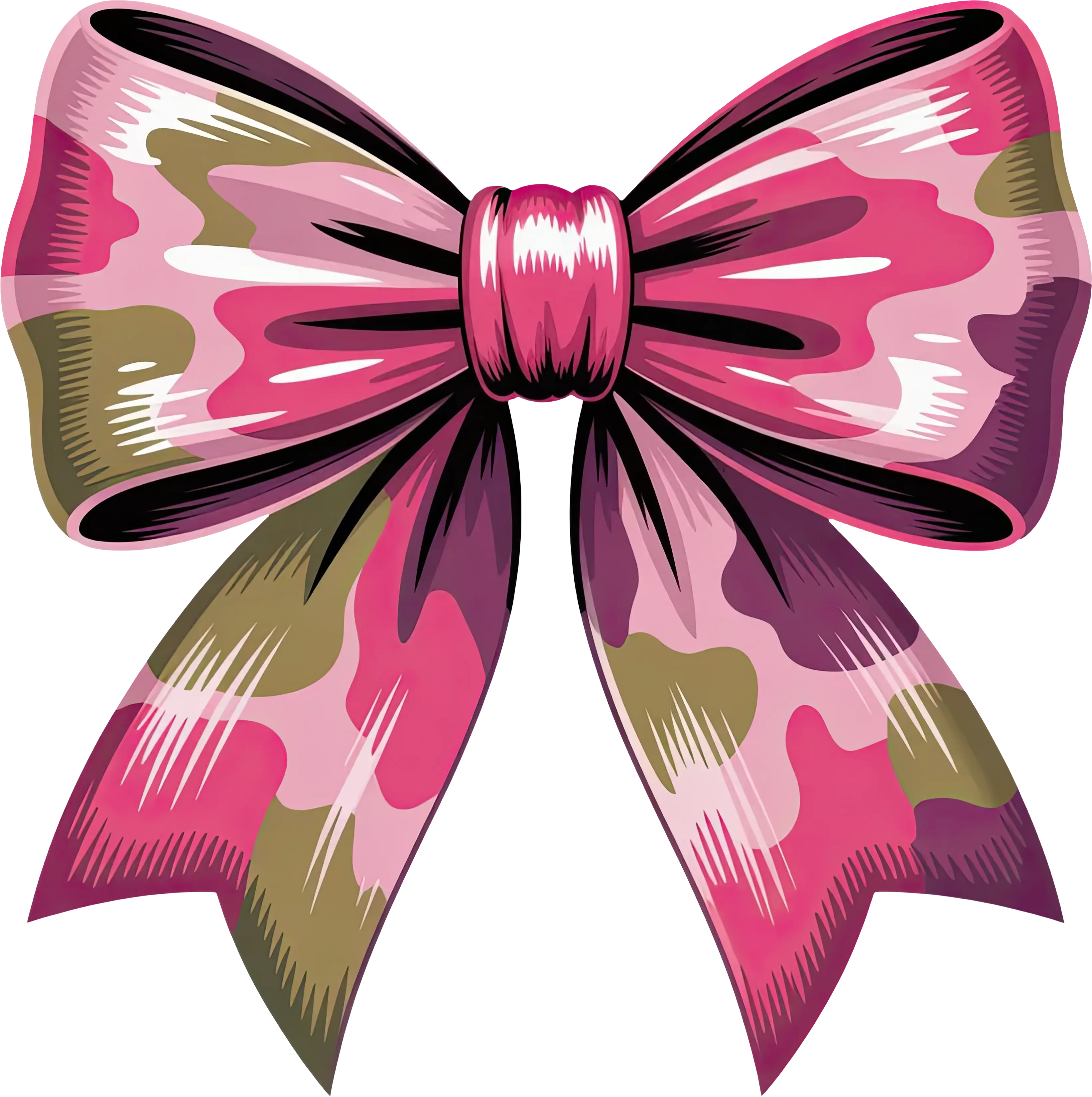 DTF Transfer – HP Camo Bow Pink Multi Sizes