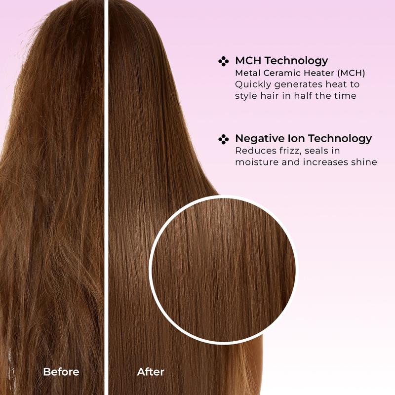 Karma Beauty Sea La Vie 2" Infrared Ceramic Hair Straightener with Gold Titanium Plates Ionic Technology Reduces Frizz Enhances Shine Adjustable LCD Heat up to 450°F for All Hair Types Lightweight