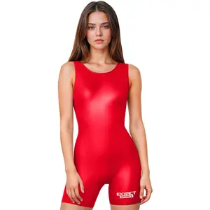 Exxact Sports Women’s Red  Wrestling Singlet - High-Cut, Full-Coverage Powerlifting Singlet Women for Competition & Training
