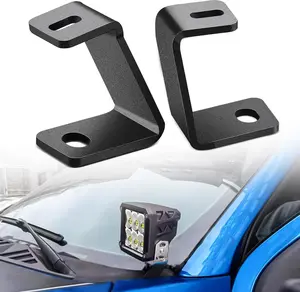 Ditch Light Bracket Hood Mount Brackets for Front A-Pillar Auxiliary Offroad LED Pod Lights Work Lighting on F150 Raptor 2017-2023 F-150 2015-2023