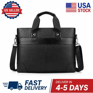 Men's Laptop Briefcase Bag PU Leather Business Totes Messenger Bag Handbag