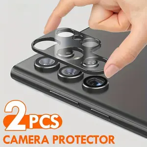 2PCS Premium Tempered Glass Screen Protector for Samsung Galaxy S25 S24 S23 S22 Ultra S25 S24 S23 S22 Plus FE - 2 Camera Lens Films and 1 Screen Protector Included - Easy Installation, Scratch Resistant Cover, Accessories
