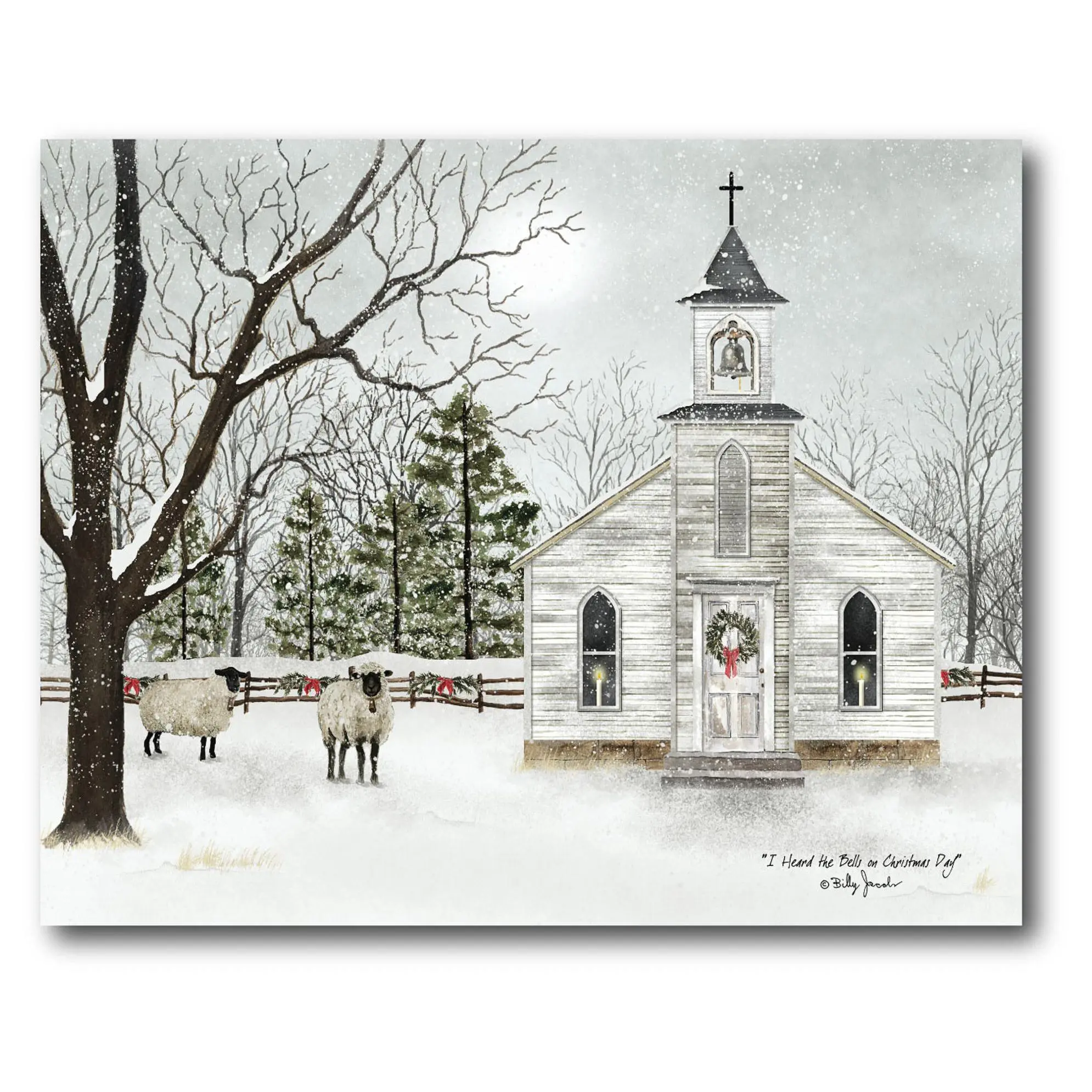 Courtside Market Christmas Chapel 20" x 24" Canvas Wall Art