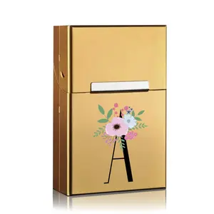 Aluminum Cigarette Case, Magnetic Seal, Floral & Patterns, Waterproof, Durable, Stylish Accessory for Smoking Essentials, Flowers Pattern