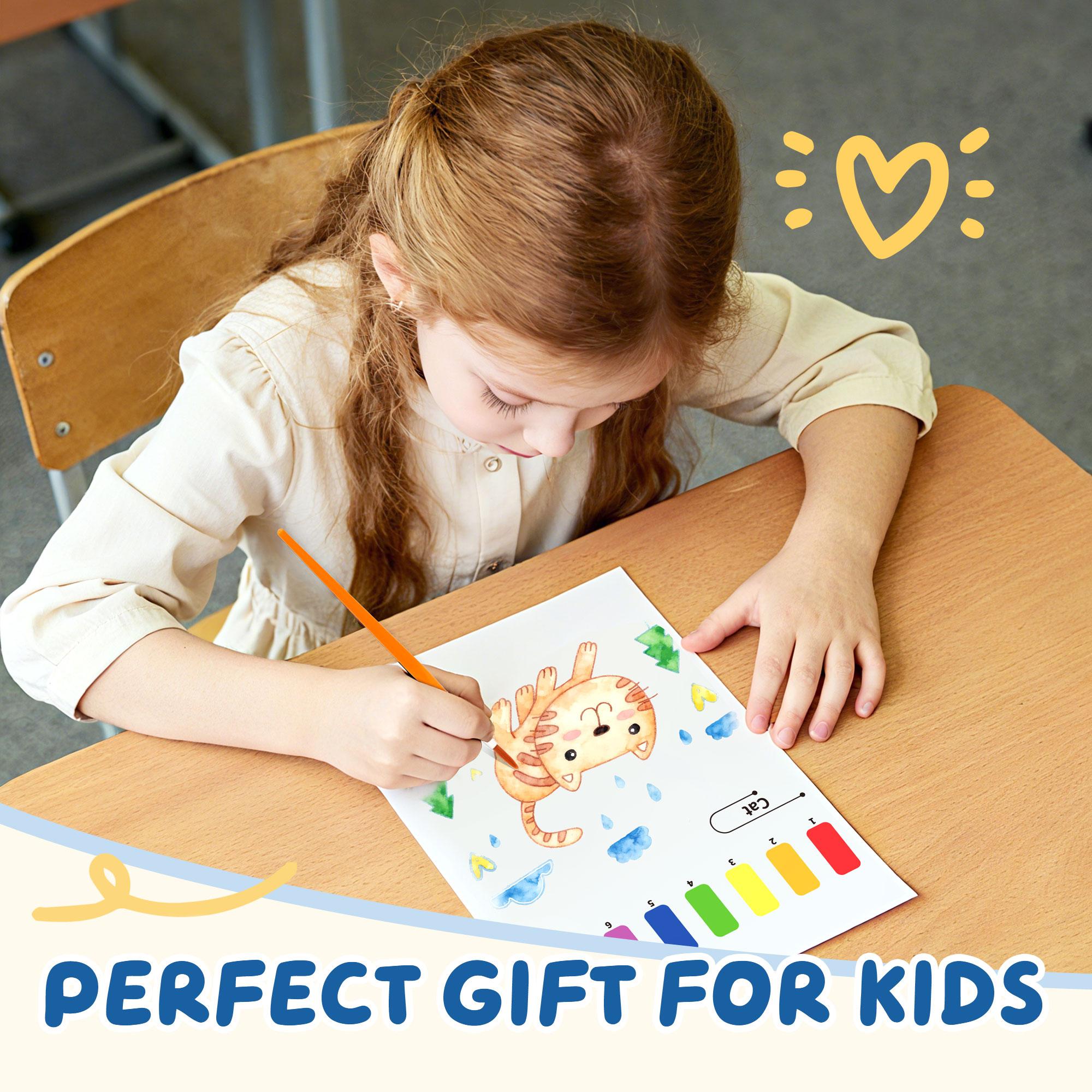 YPLUS Paint with Water Books for Toddlers, Art Craft Toys Watercolor Painting Paper, Gift for Kids Ages 1-3, 2-4, 4-6, Drawing with Brush.