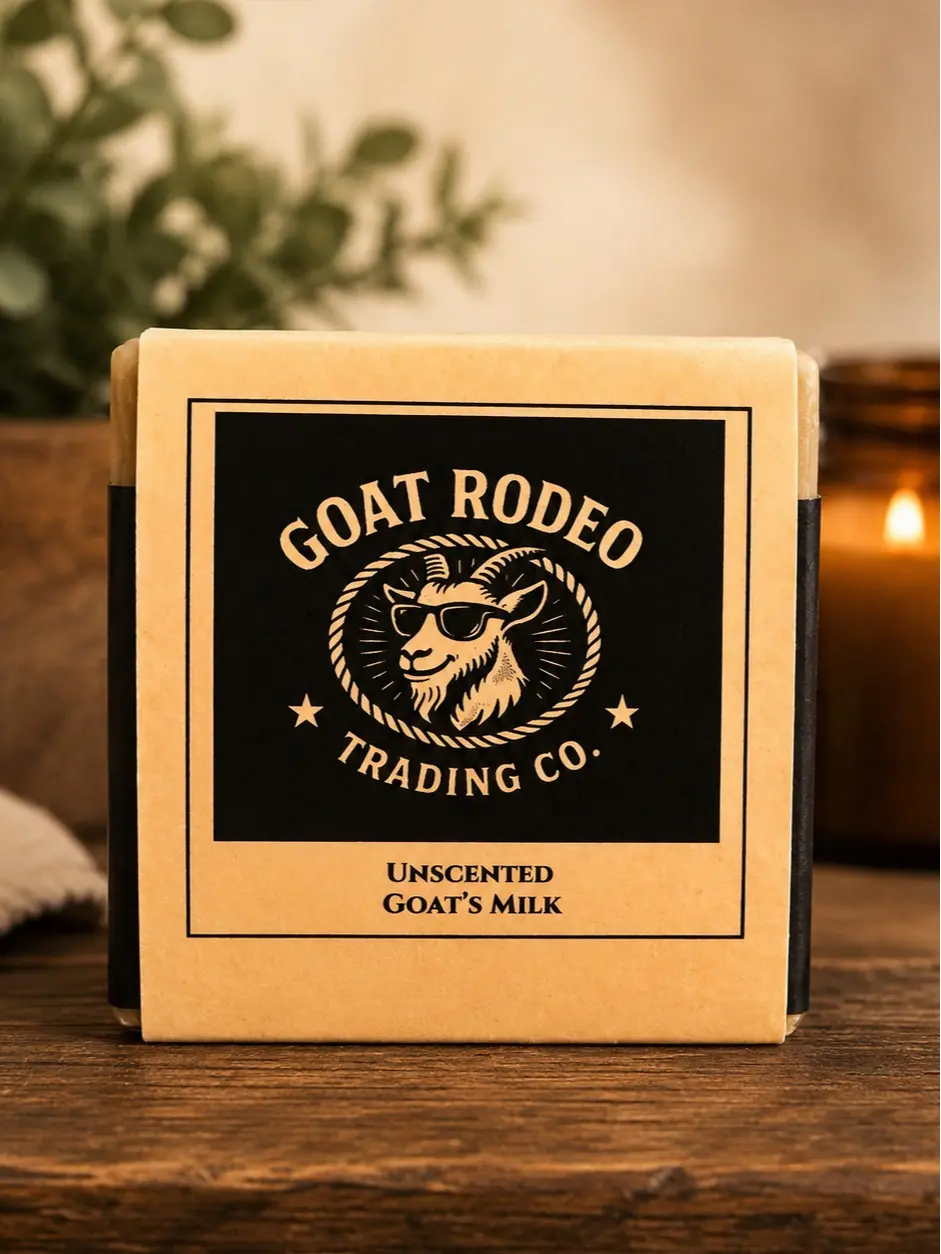Goat Rodeo Trading Co. Unscented Goat Milk Body Butter Moisturizer - Gentle Deep Moisture Body Care for Sensitive Skin, All Skin Types, Fragrance Free, Cruelty Free, Youth, 24 Months, Hydrating, Alcohol Free