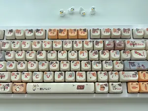 Cute Mini Sushi Cat Keycap Set(not include keyboard!!!), MAO Profile, PBT Material, MX Switches, 140pcs(104 Base Kit + 36 Extension Kit)