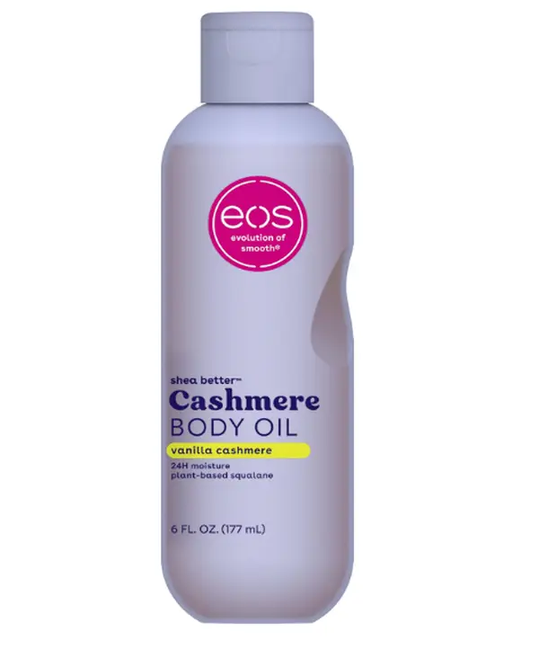 eos Cashmere Body Oil- Vanilla, 24H Moisture, Plant-Based Squalane, 6 fl oz