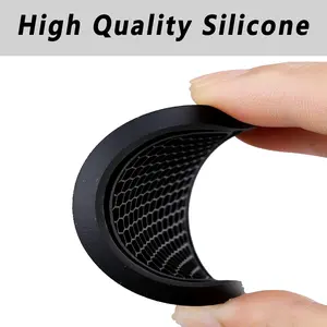 Car Cup Coaster, 4PCS Universal Auto Non-Slip Cup Holder Embedded in Ornaments Silicone Coaster, Car Interior Accessories Sets, Black