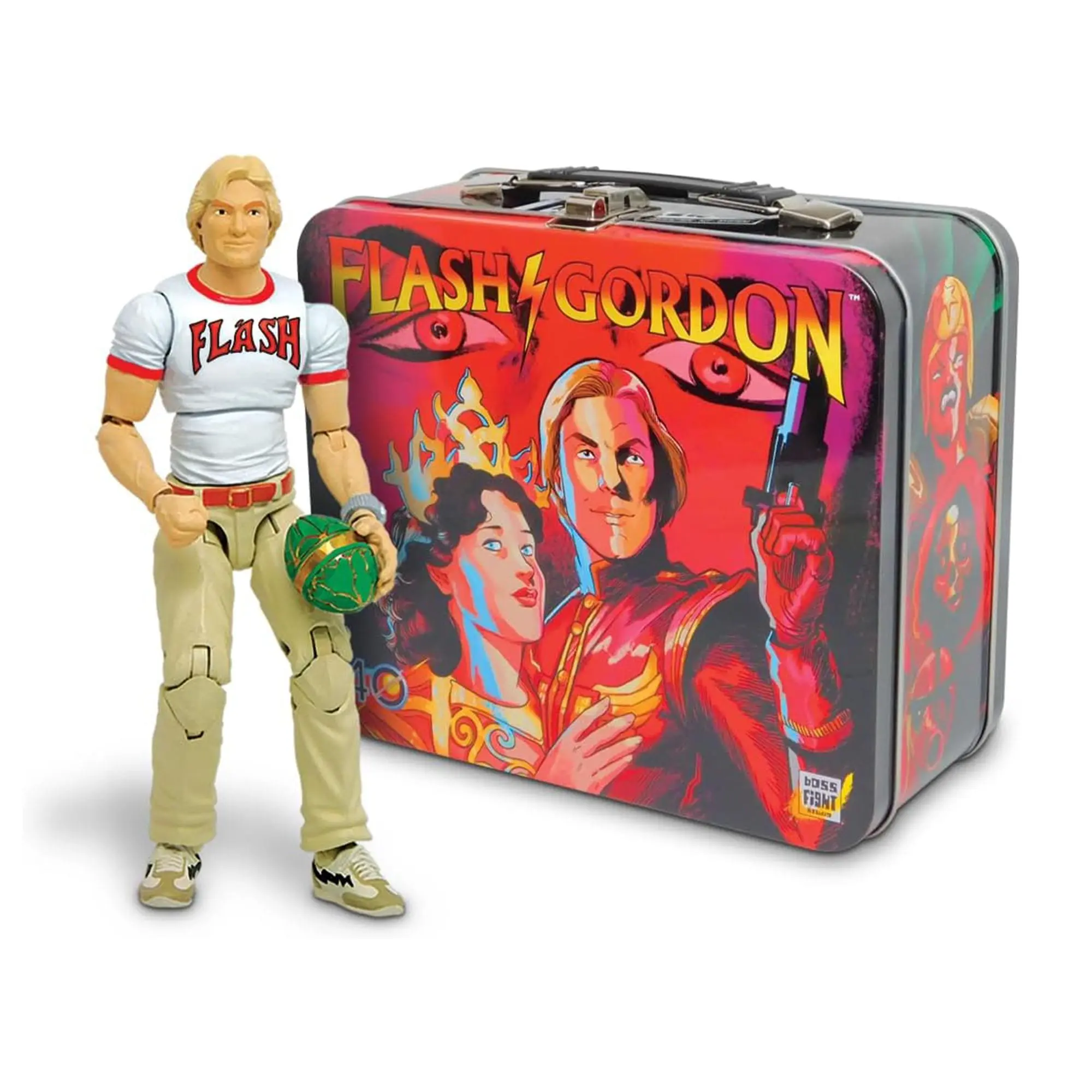 Flash Gordon Hero H.A.C.K.S. Retro Metal Lunchbox and Action Figure Bundle