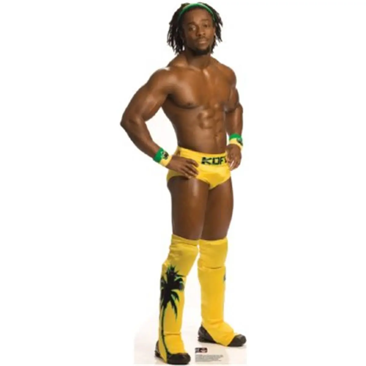 Advanced Graphics Kofi Kingston WWE Lifesize Cardboard Standup - 74x26 in Photorealistic Room Decor, Decoration for Room, Party Prop, Living Room Decorations