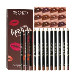 12 Color Matte Lip Liner Set｜2-in-1 Lip Stain & Crayon｜24H Smudge-Proof Wear｜Silky Moisturizing Formula｜Waterproof + Kiss Proof｜Valentine's Day Gift for All Skin Tones Cosmetic Eyeliner makeup forever Hydrate Lipliner Pigment Moisturizer Moisture