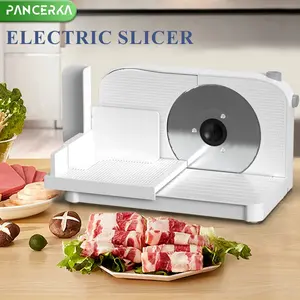 Electric Stainless Steel Slicer, 150W Meat Slicer Machine for Home with Adjustable Thickness 0-15mm, Multi-Purpose Food Slicer for Bread, Meat, Vegetables, Fruits and Deli, Safe & Reliable Design