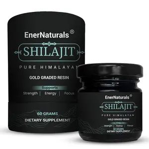 EnerNaturals Pure Himalayan Shilajit Resin 500mg Max Potency Gold Graded for Men Women 85+ Minerals Fulvic Acid Immune Support Vegan Non-GMO 60g 120 Servings Healthcare Supplement