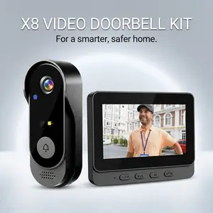 X8 Wireless Doorbell Camera, No App & No Monthly Fees, Rechargeable Video Doorbell with Night Vision, Motion Sensor, Two-Way Audio, Waterproof Home Security