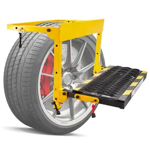 Tire Step for Truck Upgraded, SUV and RV Adjustable Folding Heavy Duty Wheel Step, Non-Slip Steel Surface, Max 350 Pounds