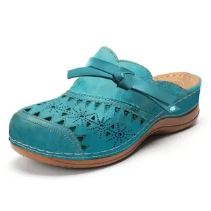 2026 Women Cutout Clogs Wide Size Comfortable Soft Sole Slip On Sandals Breathable Summer Shoes
